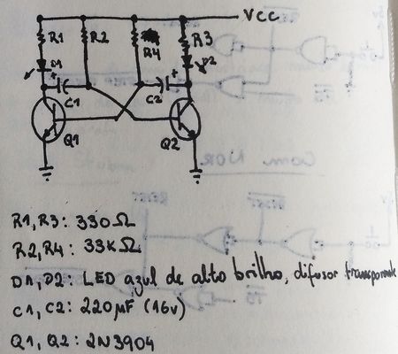 Diagrama de circuito do cubo astável