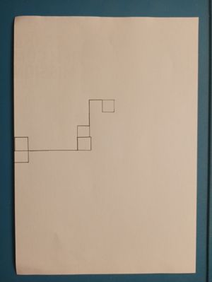 Hand-drawn lines forming a path.