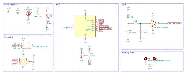 Esquema elétrico do jogo com o ATTiny 85