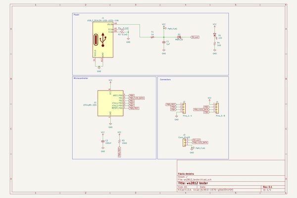 Esquema elétrico do testador de ws2812